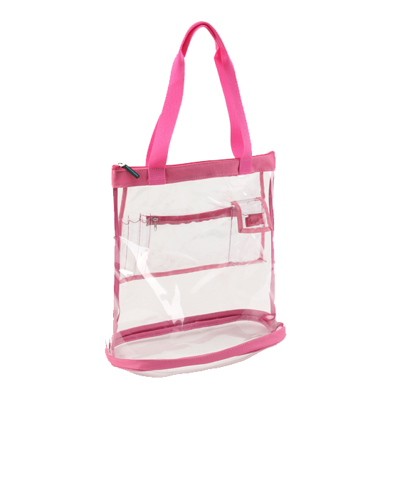 Clear Plastic Bag - Small Pink Tote - The Clear Bag Store