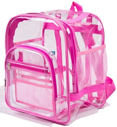 See Through Backpack - Large Pink - The Clear Bag Store