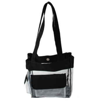 Clear Tote Bag with Pockets for work, school or NFL mandates. Heavy duty PVC, zipper top.