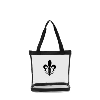 Small clear tote bags for work school or NFL game hand or shoulder interior pockets zipper