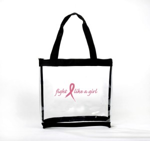 Transparent backpacks and clear bags for women's rights march