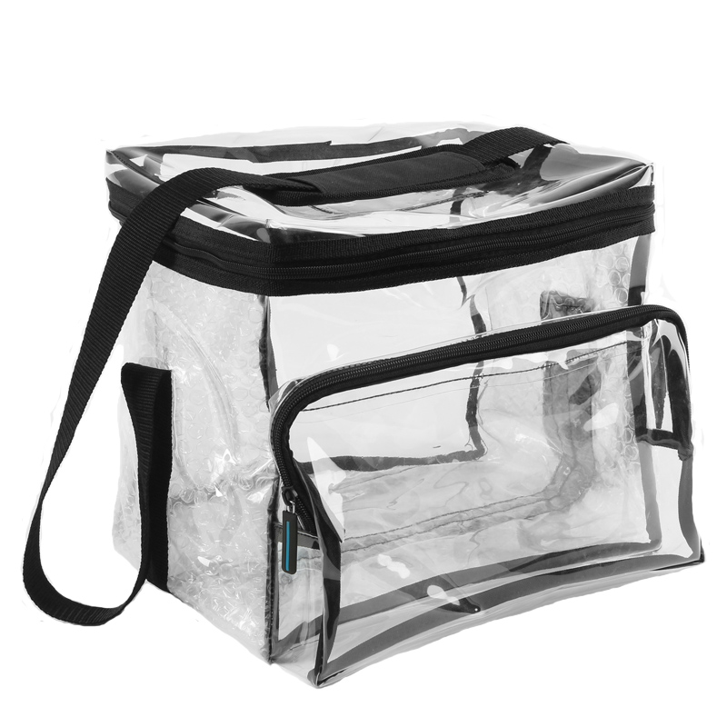 Lunch Bag Large Clear Work See Through Plastic Box Adjustable Strap Led BPA  Free