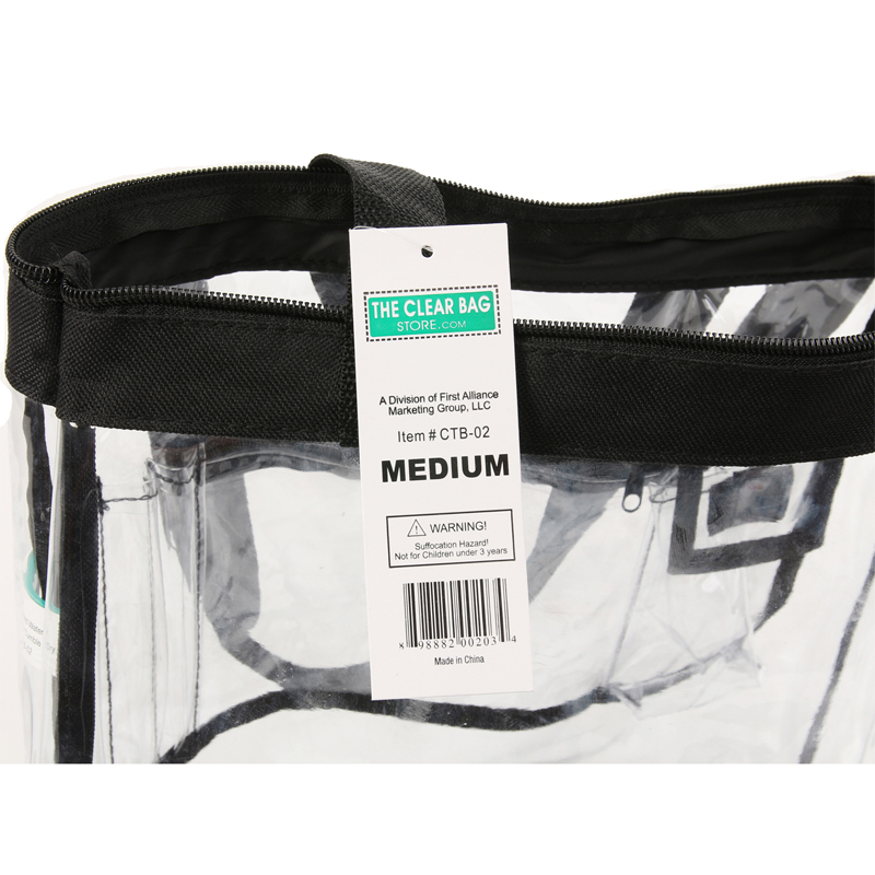 Download Medium Clear Tote Bag with Zipper - The Clear Bag Store