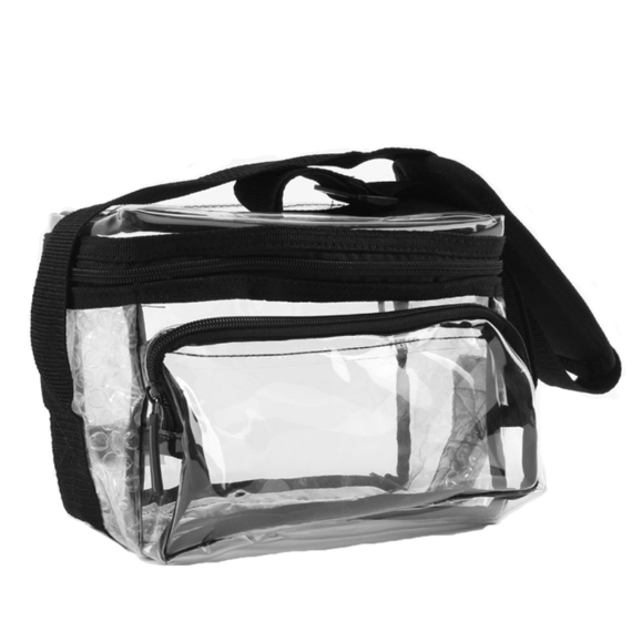 Small Clear Lunch Bag with long sholder strap and front pocket
