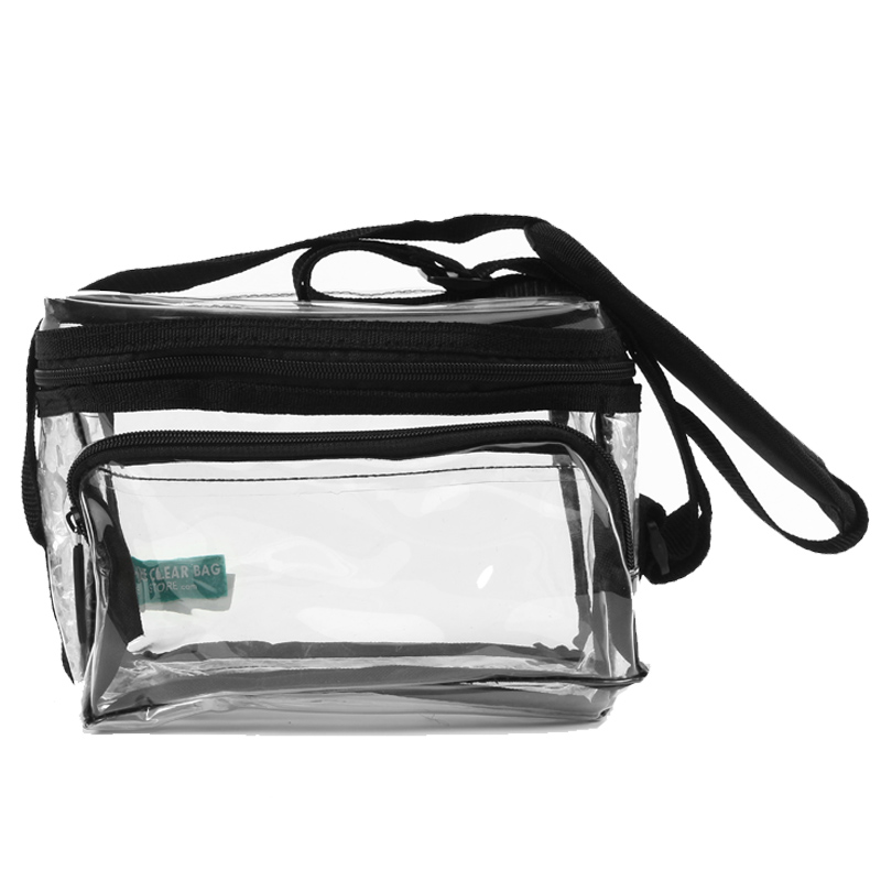 Small Clear Lunch Bag - Black - The Clear Bag Store